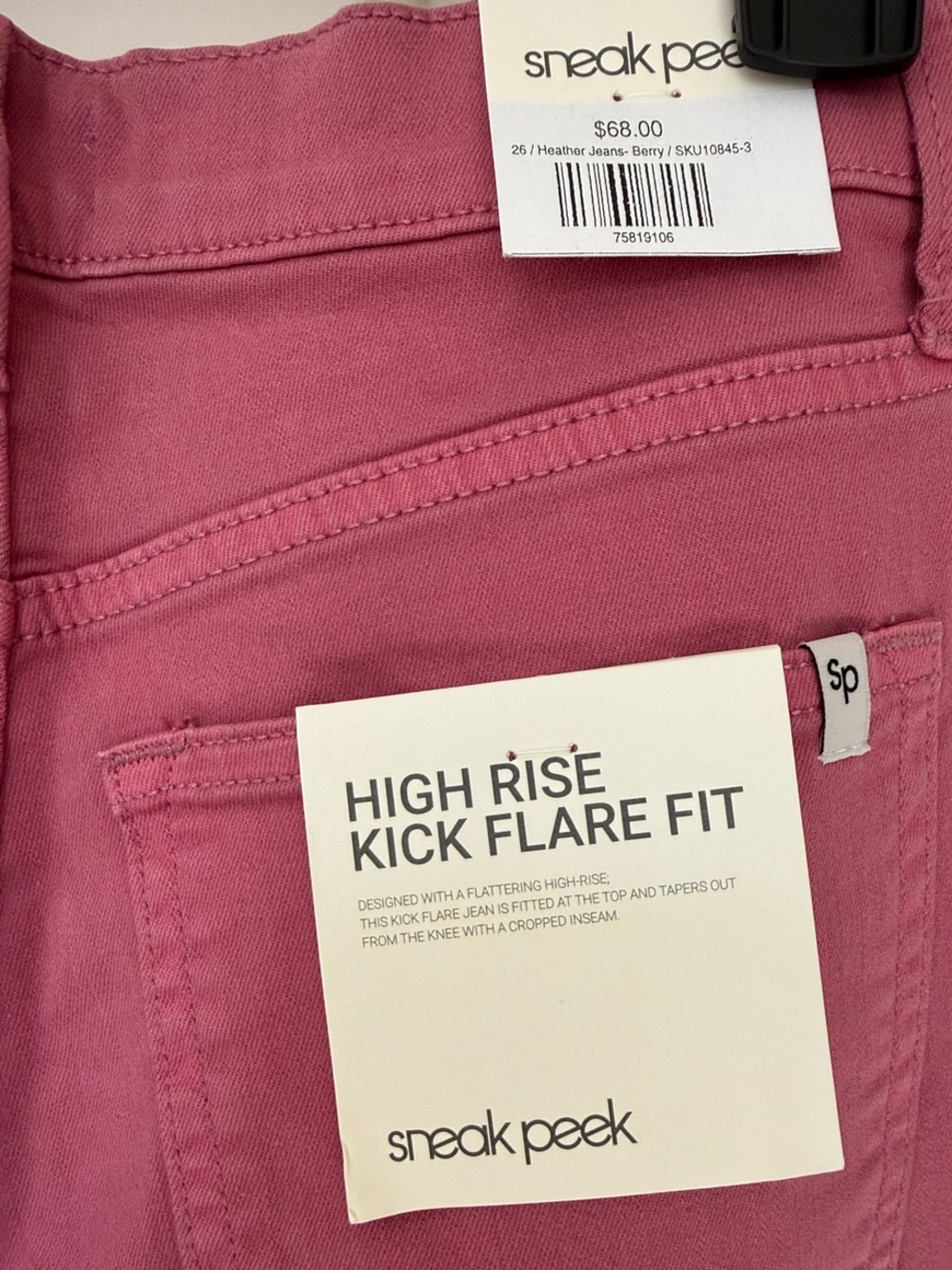 Sneak Peek High-Rise Kick Flare Jeans - Berry